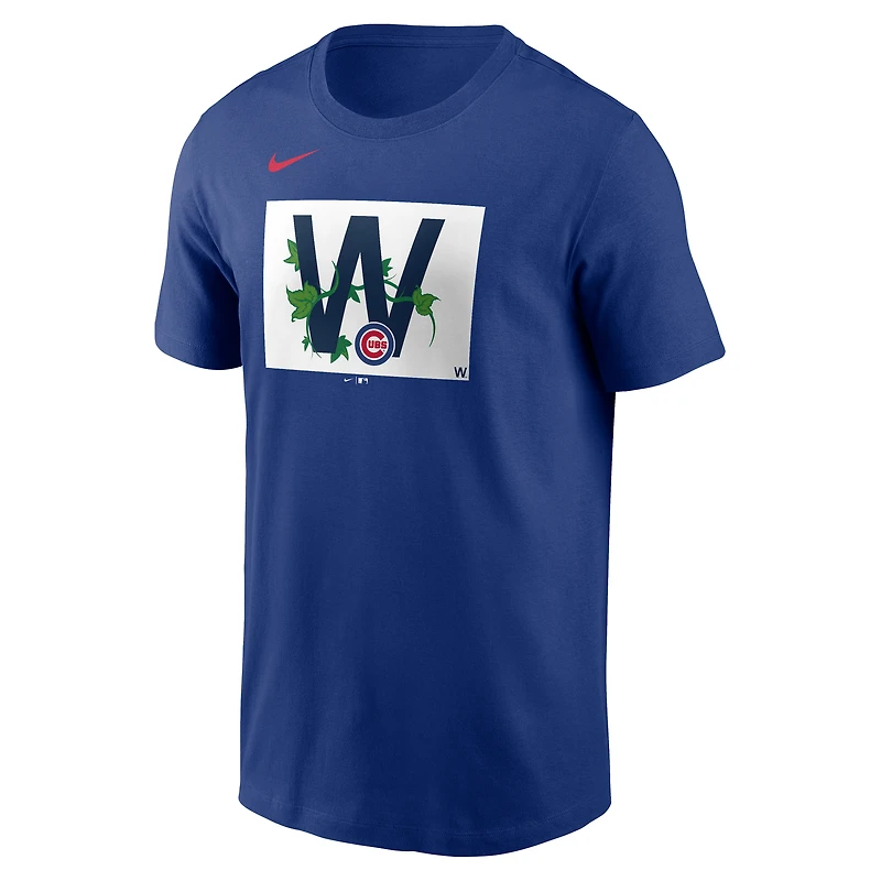 Men's Nike Royal Chicago Cubs Local Ivy W Flag T-Shirt