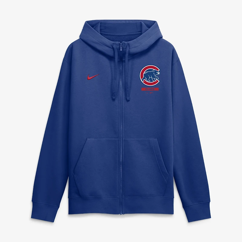 Sweat à capuche zippé Nike Royal Chicago Cubs Primetime Lockup pour homme