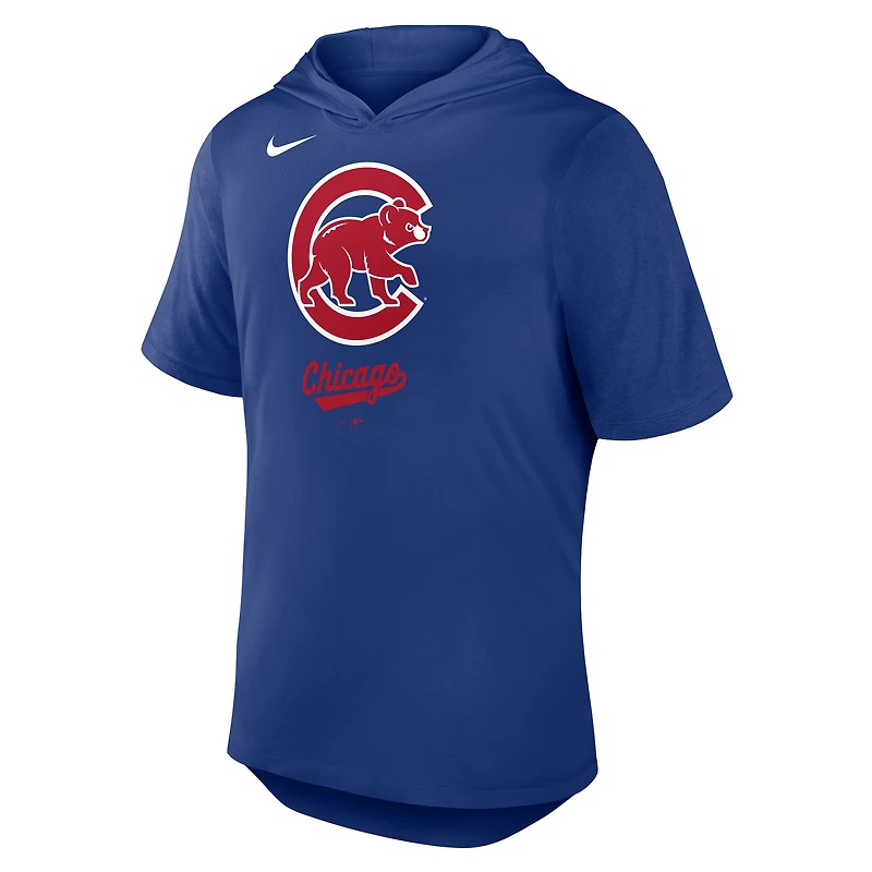 Men's Nike Royal Chicago Cubs Tri-Blend Hoodie T-Shirt