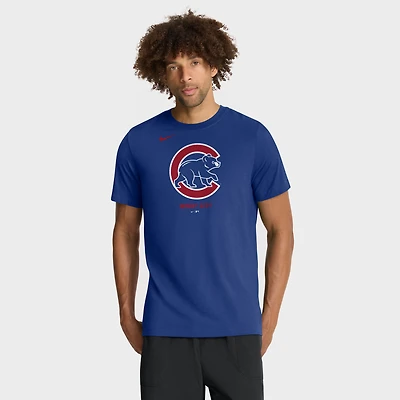 Men's Nike  Royal Chicago Cubs Tri-Blend Logo T-Shirt