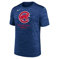 T-shirt Nike Royal Chicago Cubs Velocity Performance pour homme