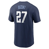 T-shirt Nike Seiya Suzuki bleu marine pour homme Chicago Cubs Fuse City Connect avec nom et numéro