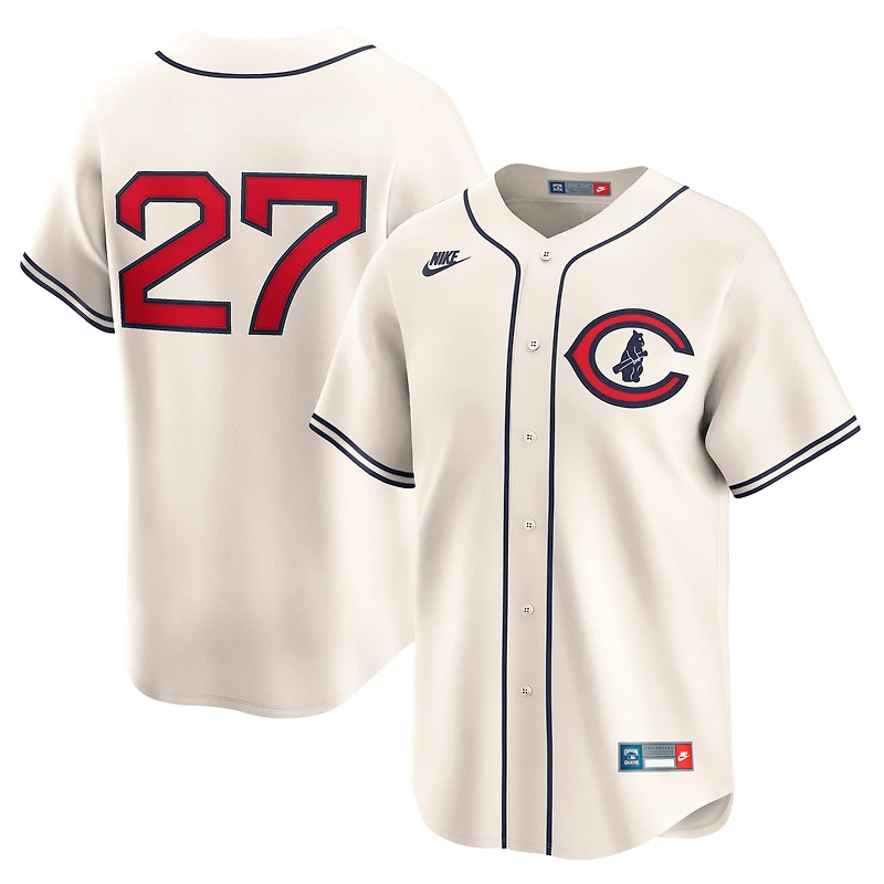 Men's Nike Seiya Suzuki Cream Chicago Cubs Throwback Cooperstown Collection Limited Jersey