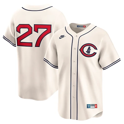 Men's Nike Seiya Suzuki Cream Chicago Cubs Throwback Cooperstown Collection Limited Jersey