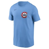 Men's Nike Seiya Suzuki Light Blue Chicago Cubs Name & Number T-Shirt