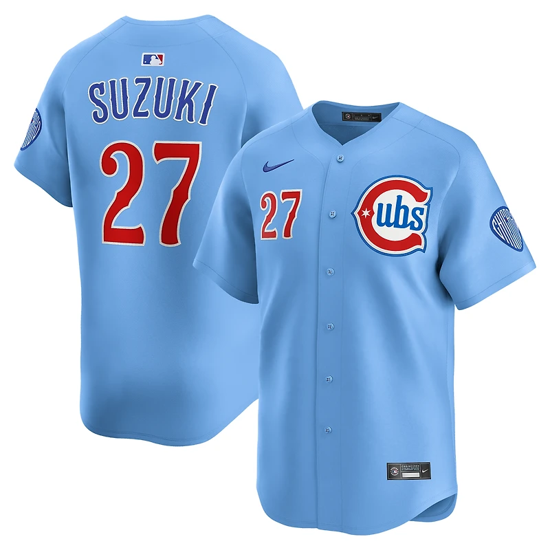 Maillot Nike Seiya Suzuki Royal Chicago Cubs, deuxième joueur remplaçant en édition limitée pour homme