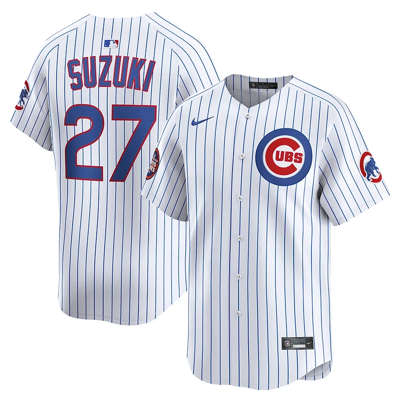 Maillot de joueur à domicile Nike Seiya Suzuki blanc Chicago Cubs 2025 MLB World Tour : Tokyo Series pour homme