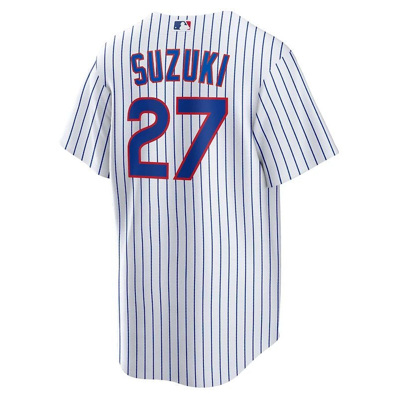 Maillot Nike Seiya Suzuki blanc pour homme, réplique domicile des Chicago Cubs