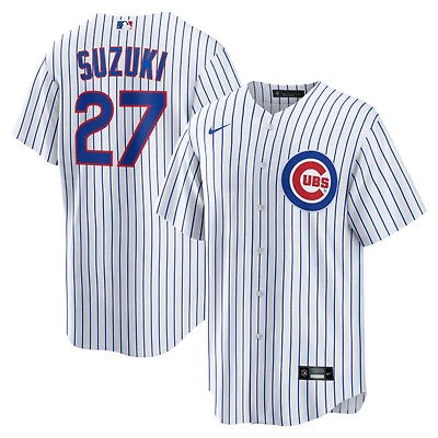 Maillot Nike Seiya Suzuki blanc pour homme, réplique domicile des Chicago Cubs