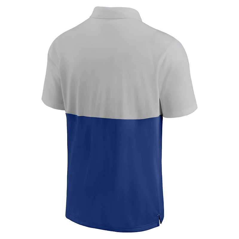 Men's Nike Silver/Royal Chicago Cubs Team Baseline Striped Performance Polo