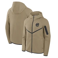 Men's Nike  Tan Chicago Cubs Tech Fleece Windrunner Full-Zip Hoodie Jacket