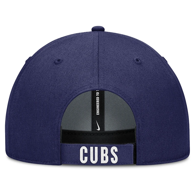 Casquette ajustable Nike Chicago Cubs Club Performance pour homme, blanche/bleue