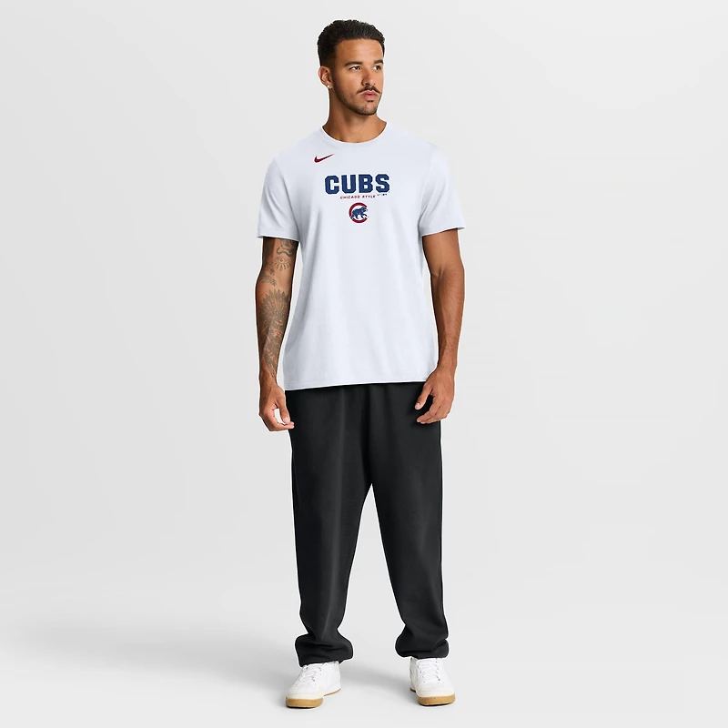 Men's Nike White Chicago Cubs Bold Team Name T-Shirt