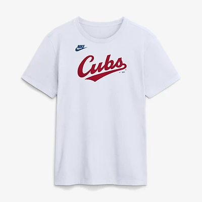 T-shirt Nike blanc pour homme Chicago Cubs Cooperstown Collection avec logo