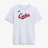 T-shirt Nike blanc pour homme Chicago Cubs Cooperstown Collection avec logo