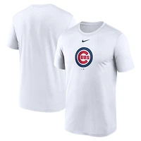 T-shirt Nike blanc Chicago Cubs Legend Fuse Dri-FIT pour homme avec grand logo