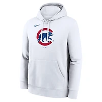 Sweat à capuche Nike blanc pour homme avec logo des Chicago Cubs