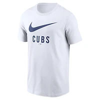 T-shirt Nike blanc avec logo Swoosh des Chicago Cubs pour homme