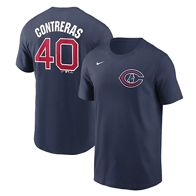 Men's Nike Willson Contreras Navy Chicago Cubs 2022 Field of Dreams Name & Number T-Shirt