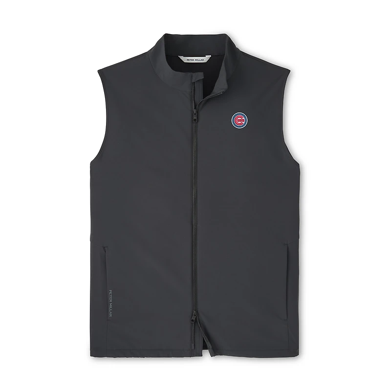 Men's Peter Millar Black Chicago Cubs Dunes Full-Zip Vest
