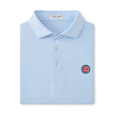 Men's Peter Millar Light Blue Chicago Cubs Jubilee Stripe Polo