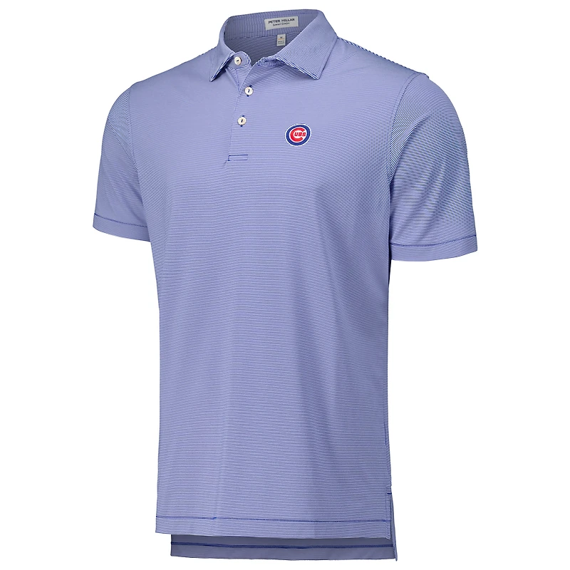 Polo en jersey extensible à rayures Jubilee Peter Millar Royal Chicago Cubs pour hommes