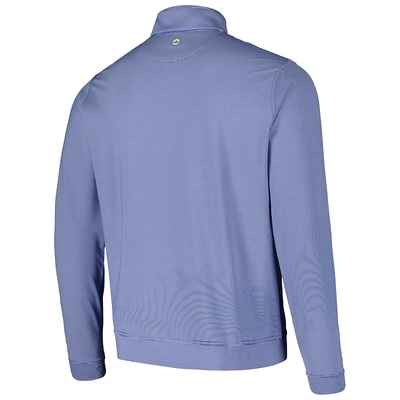Haut à fermeture éclair quart de performance Peter Millar Royal Chicago Cubs Perth Sugar Stripe pour hommes