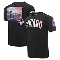 T-shirt noir Pro Standard pour hommes, paysage urbain des Cubs de Chicago