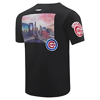 T-shirt noir Pro Standard pour hommes, paysage urbain des Cubs de Chicago