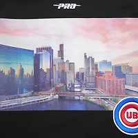 T-shirt noir Pro Standard pour hommes, paysage urbain des Cubs de Chicago