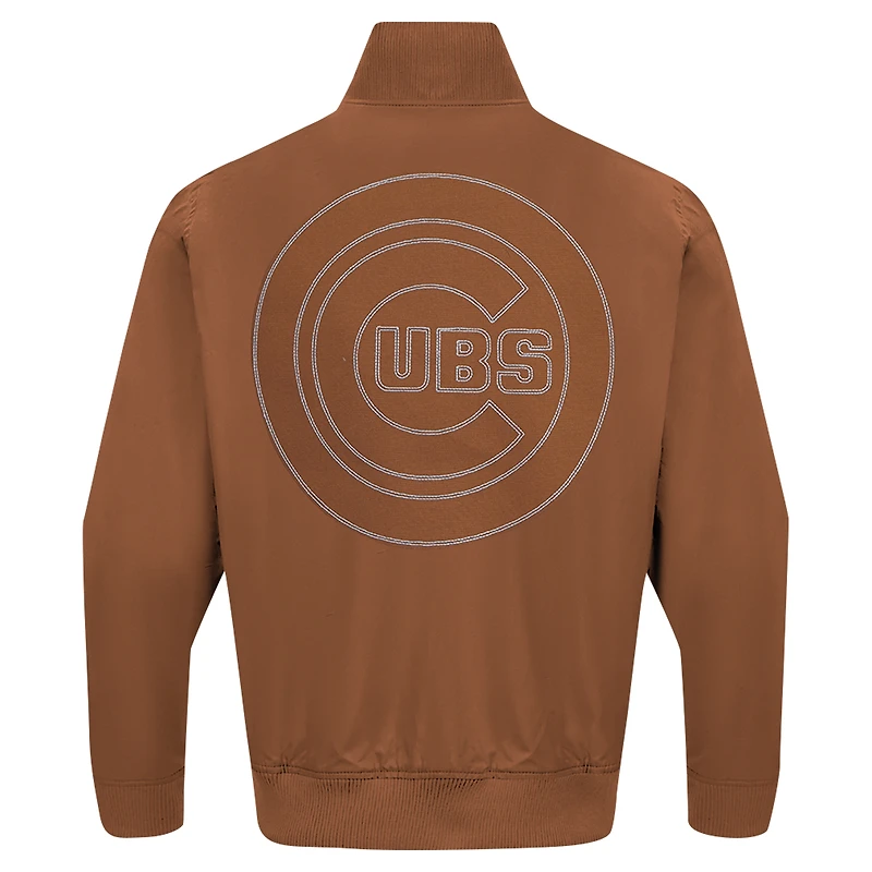 Veste entièrement zippée en sergé Pro Standard marron des Chicago Cubs Paint The City pour hommes