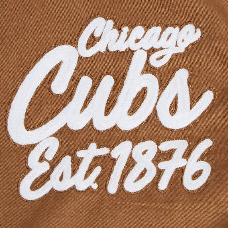 Veste entièrement zippée en sergé Pro Standard marron des Chicago Cubs Paint The City pour hommes