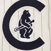 Men's Pro Standard Cream Chicago Cubs Cooperstown Collection Pinstripe Retro Classic Satin Full-Snap Jacket