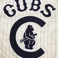 Men's Pro Standard Cream Chicago Cubs Cooperstown Collection Pinstripe Retro Classic Satin Full-Snap Jacket