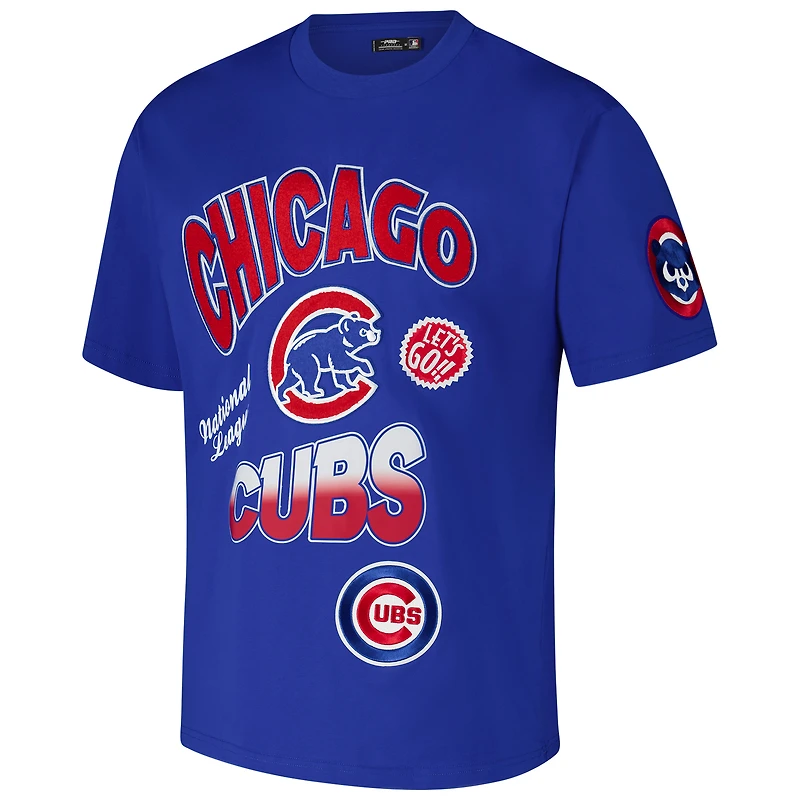 T-shirt Pro Standard Royal Chicago Cubs Turn It Up à épaules tombantes pour hommes