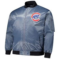 Blouson aviateur entièrement zippé Chicago Cubs anthracite pour homme