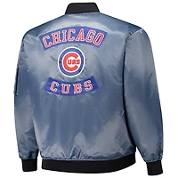 Blouson aviateur entièrement zippé Chicago Cubs anthracite pour homme