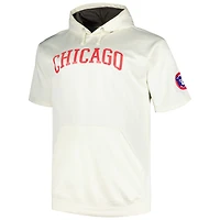 Sweat à capuche manches courtes contrastées Profile Oatmeal Chicago Cubs Big & Tall pour homme