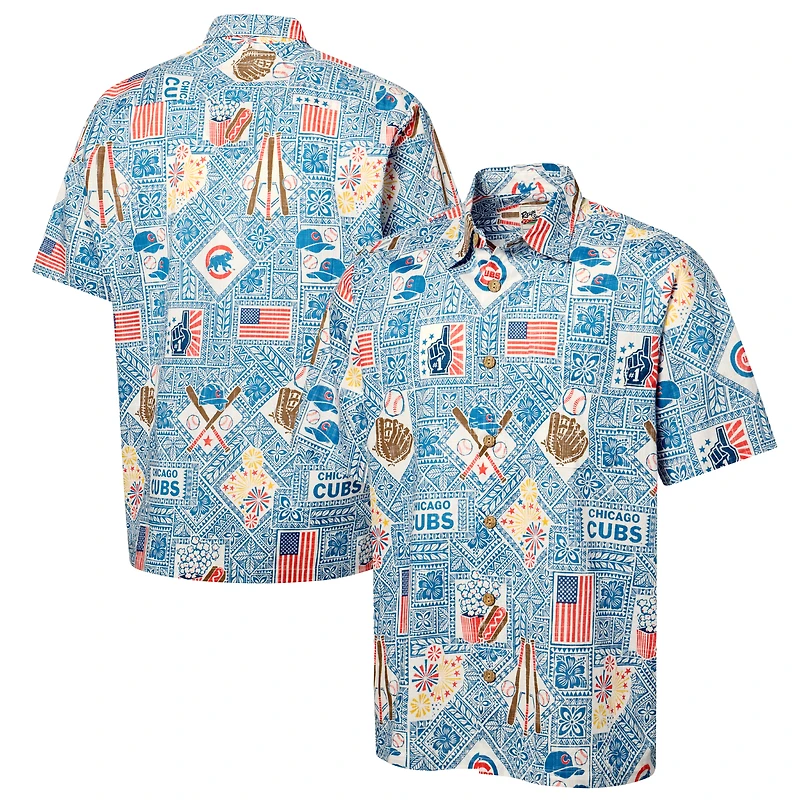 Chemise boutonnée Reyn Spooner bleue Chicago Cubs pour homme