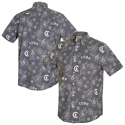 Men's Reyn Spooner Navy Chicago Cubs Cooperstown Kekai Performance Button-Down Tri-Blend Top