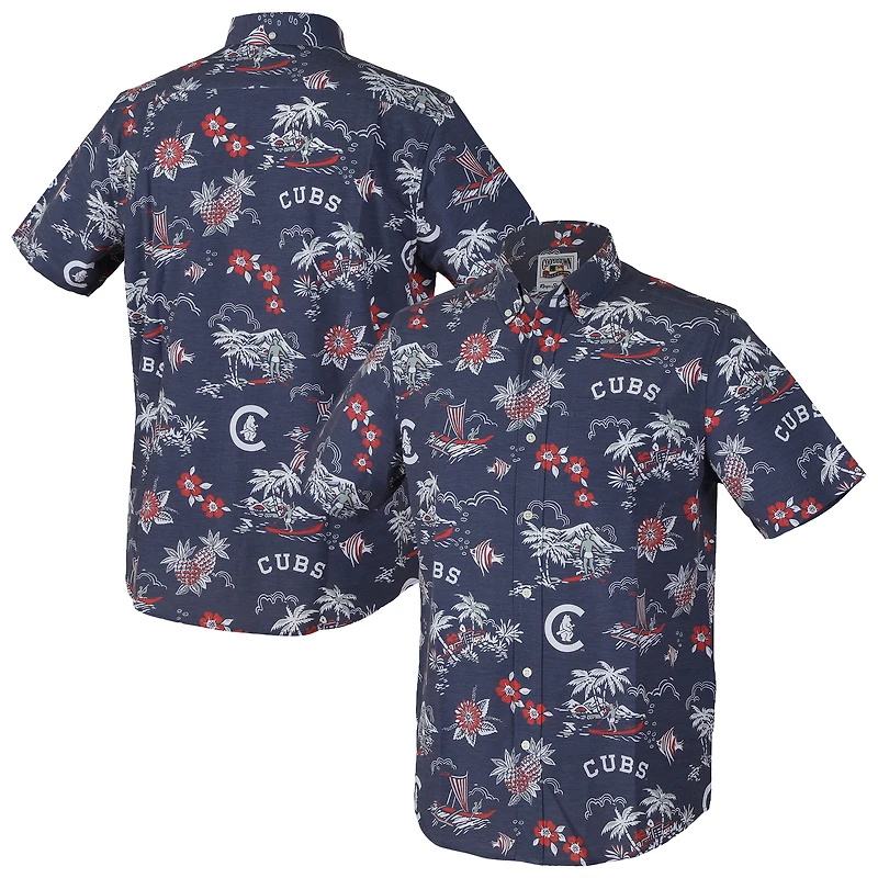 Chemise boutonnée Kekai bleu marine Reyn Spooner pour homme, des Chicago Cubs