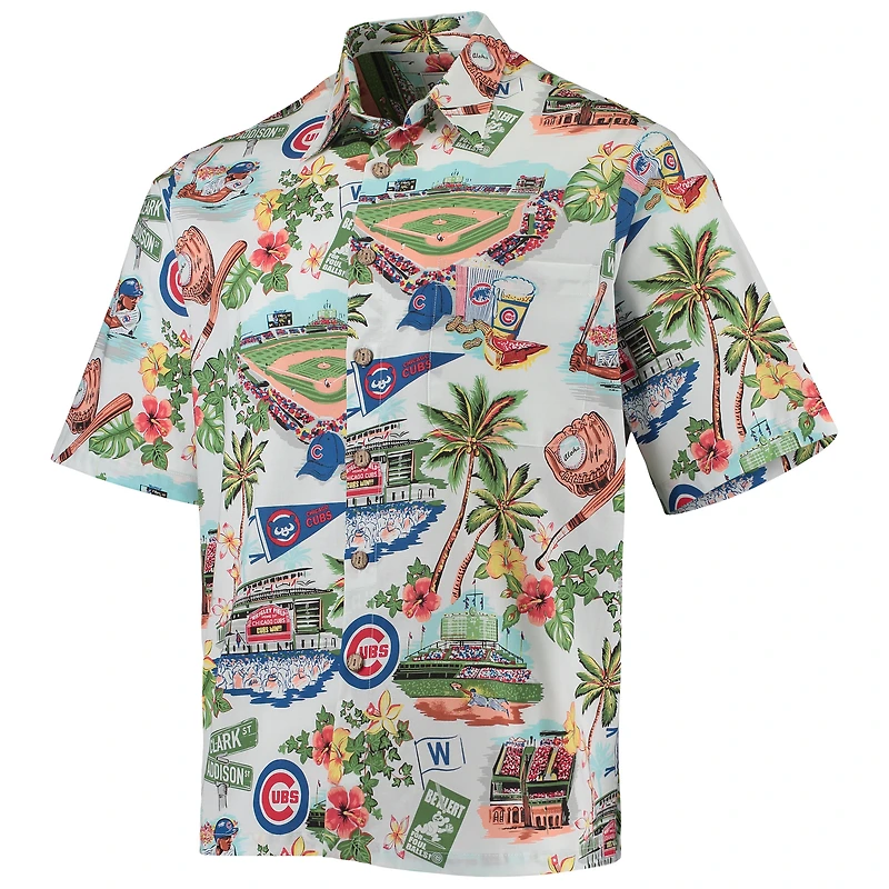 Chemise boutonnée Scenic Chicago Cubs Reyn Spooner pour homme, blanche