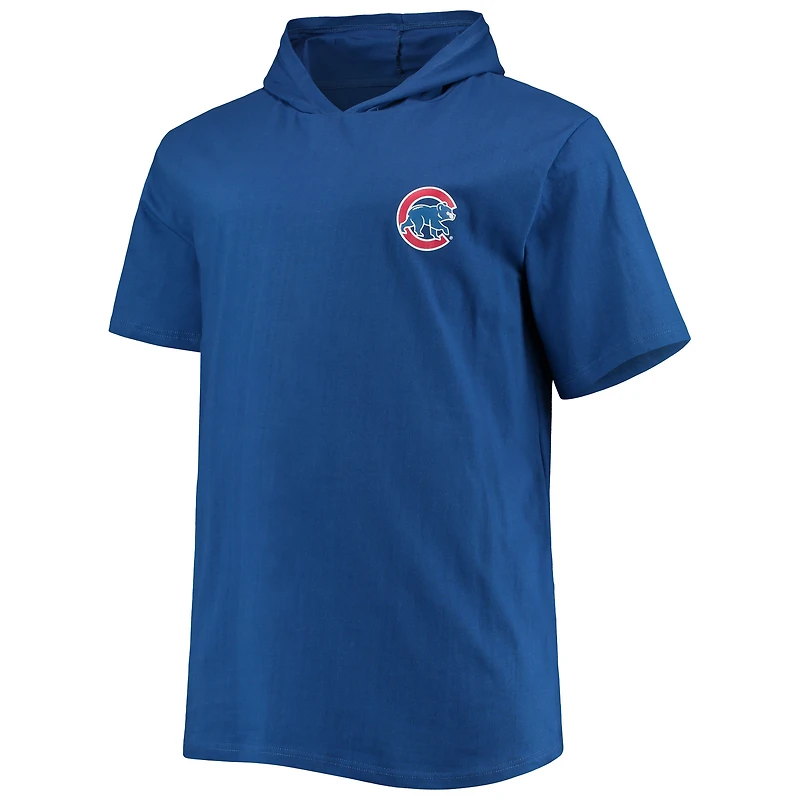 T-shirt à capuche manches courtes en jersey pour hommes des Royal Chicago Cubs Big & Tall