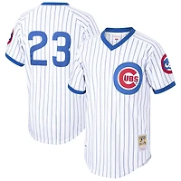 Maillot authentique de joueur Ryne Sandberg, blanc, Chicago Cubs, collection Cooperstown 1987