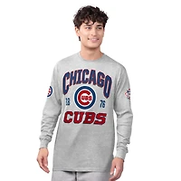 Men's Starter  Heather Gray/Royal Chicago Cubs Two-Pack Long Sleeve & Short T-Shirt Set