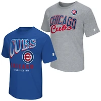 Men's Starter  Royal/Heather Gray Chicago Cubs Two-Pack T-Shirt Set