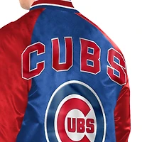Veste universitaire raglan Blitz pour homme Starter Royal/Rouge des Cubs de Chicago