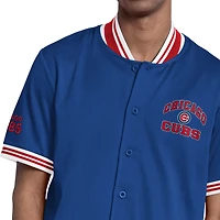 Men's Starter  Royal Chicago Cubs Button-Up Short Sleeve Jacket