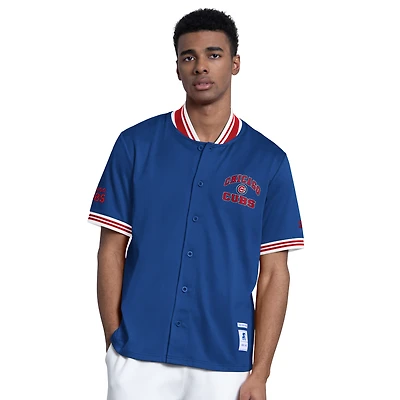 Veste à manches courtes boutonnée Starter Royal Chicago Cubs pour homme