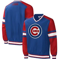 Men's Starter Royal Chicago Cubs Yardline V-Neck Pullover Windbreaker